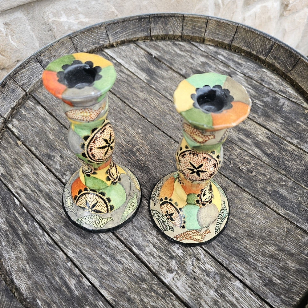 Mexican style candle stick holder multicolor - Picture 5 of 5